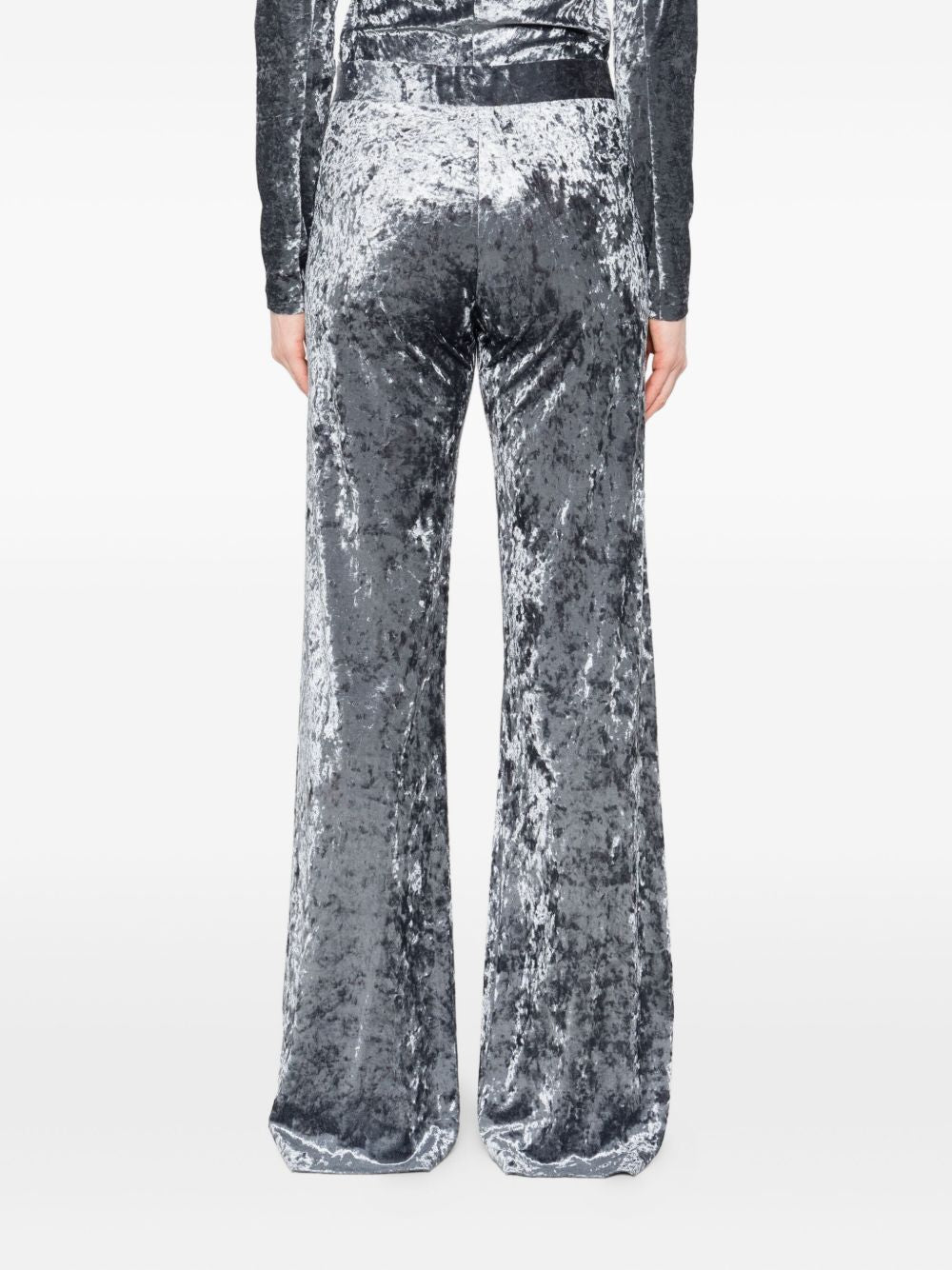 FORTE FORTE High-Waisted Flared Velvet Trousers