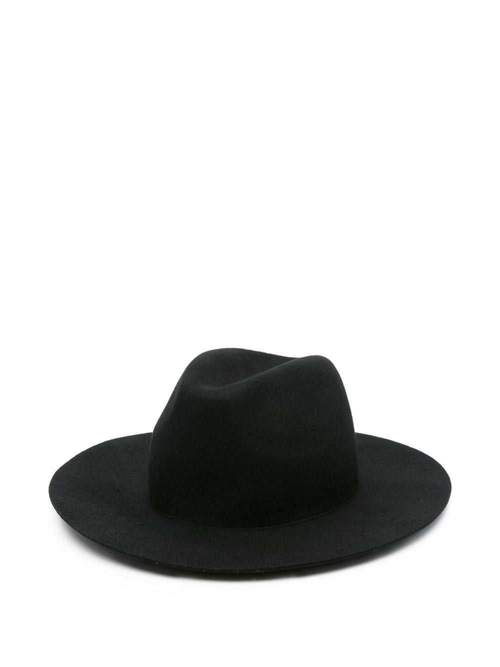 FORTE FORTE Wool Fedora Hat with Pearl Embellishment and Wide Brim