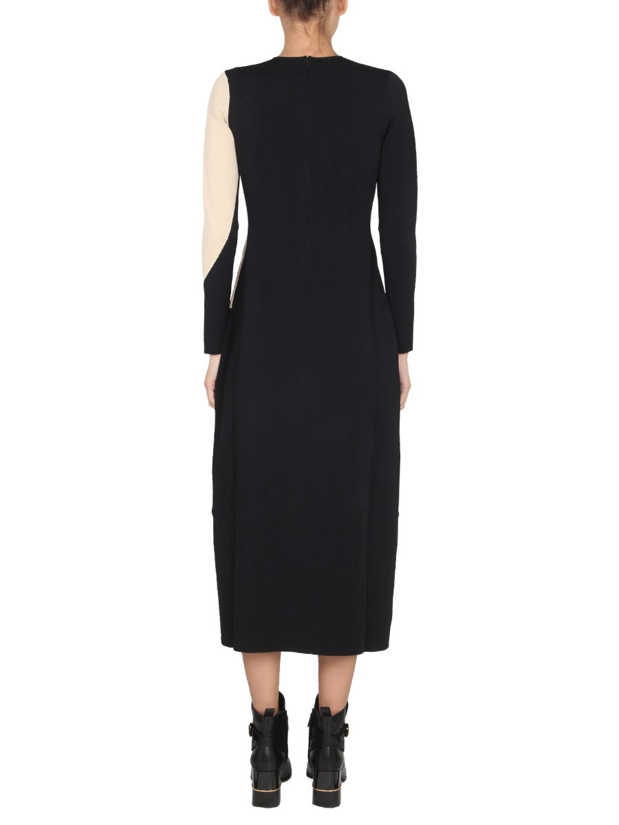 TORY BURCH Colorblock Dress with Round Neckline - Women's Mini