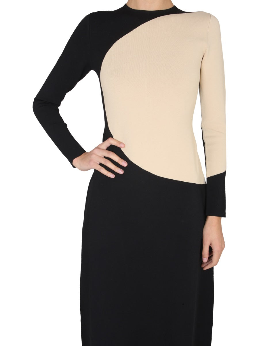 TORY BURCH Colorblock Dress with Round Neckline - Women's Mini