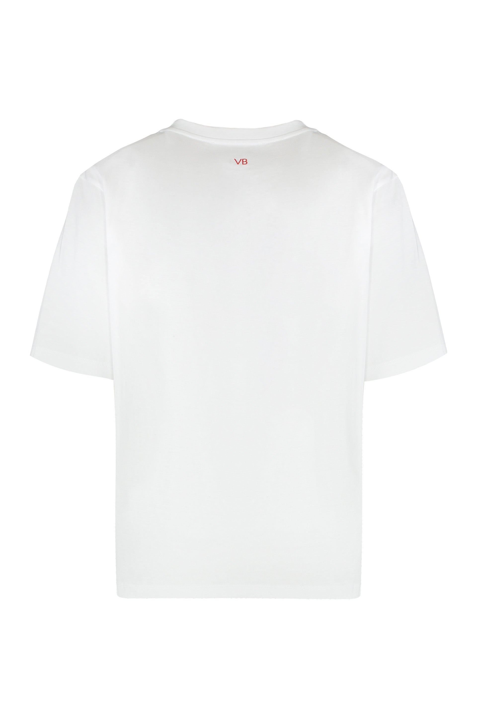 VICTORIA BECKHAM Cotton T-Shirt with Front Contrast Print