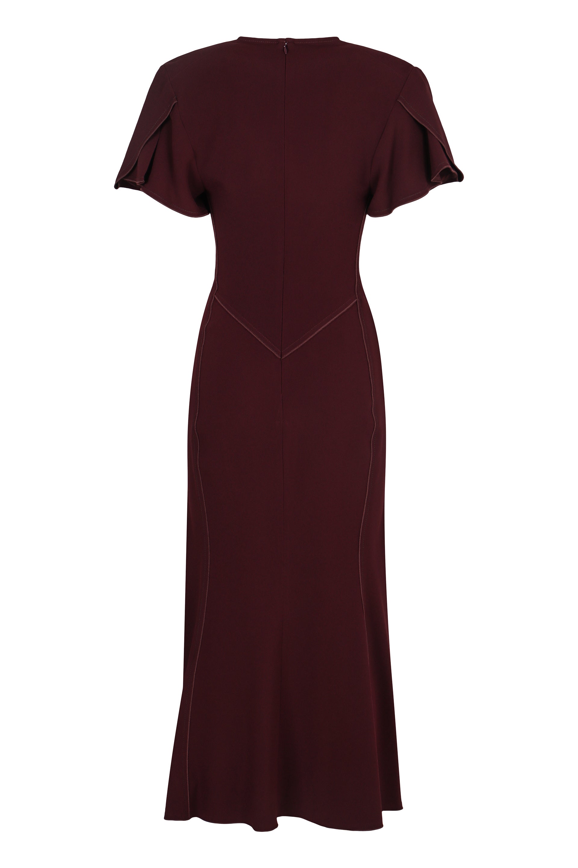 VICTORIA BECKHAM Elegant V-Neck Midi Dress