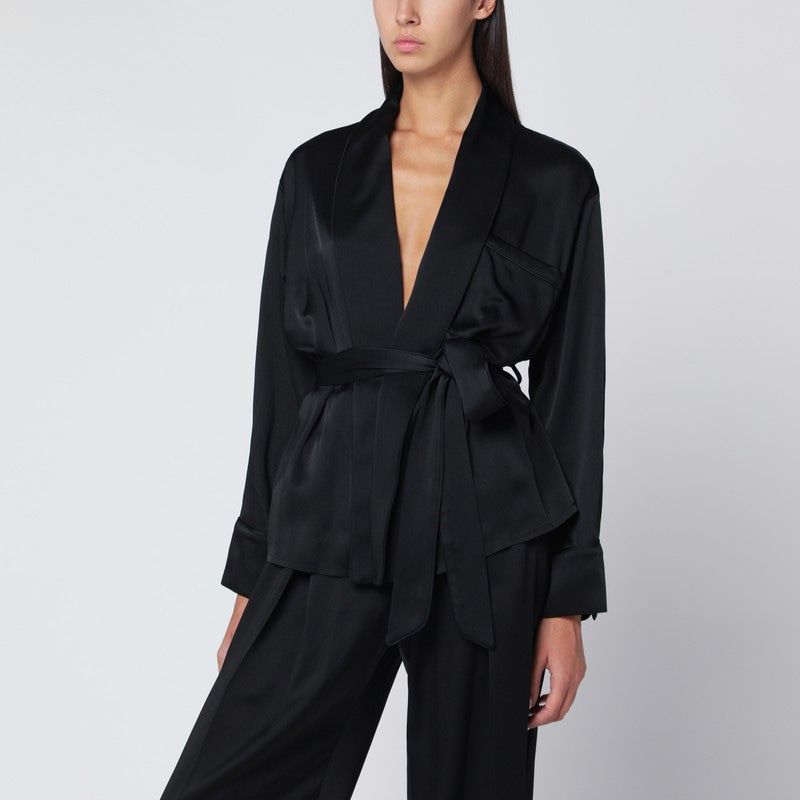 VICTORIA BECKHAM Oversized Pyjama-Style Blouse with Scarf Collar