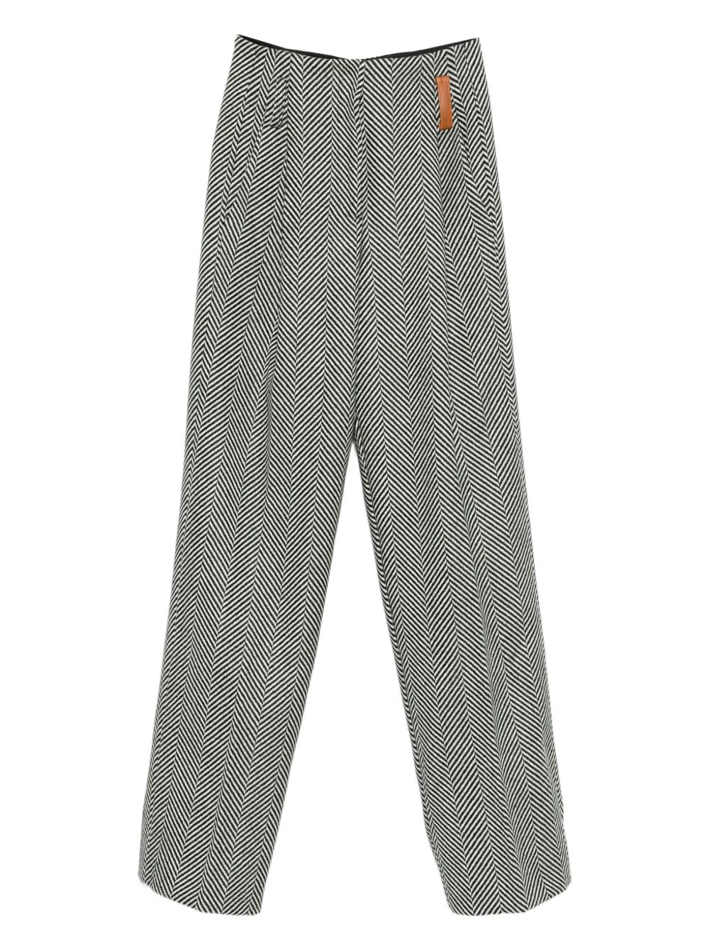 FORTE FORTE Chevron Wool Trousers for Women