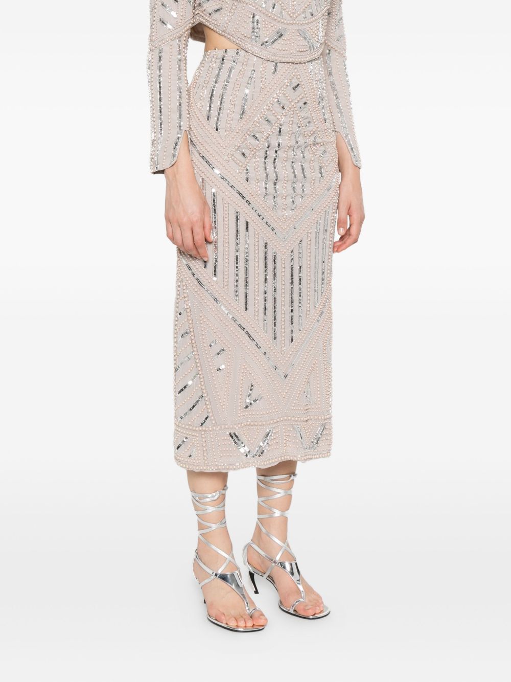 FORTE FORTE Geometric Pattern Sequin Mini Skirt