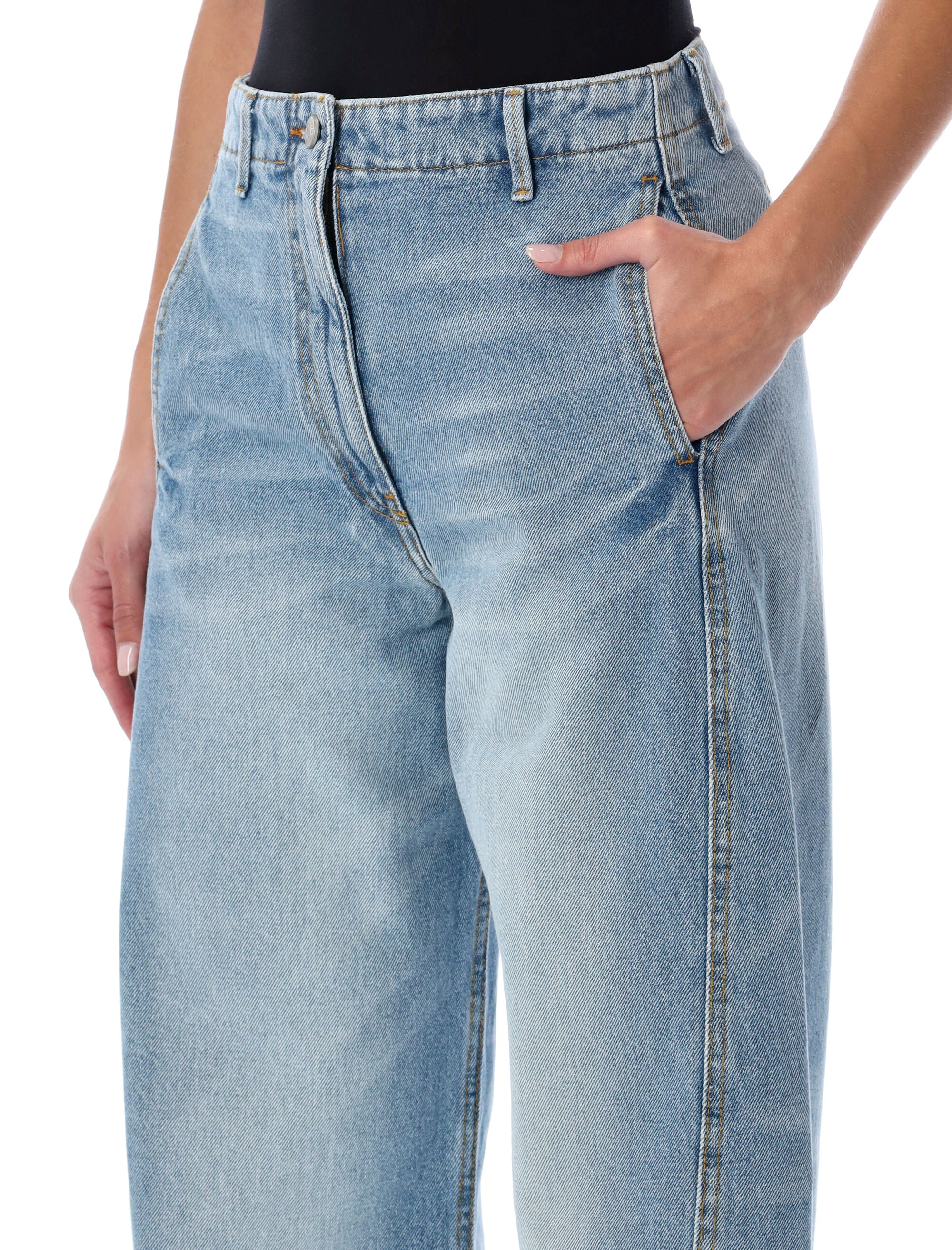 MAGDA BUTRYM Relaxed Fit Mid-Waist Denim Pants - Size 36