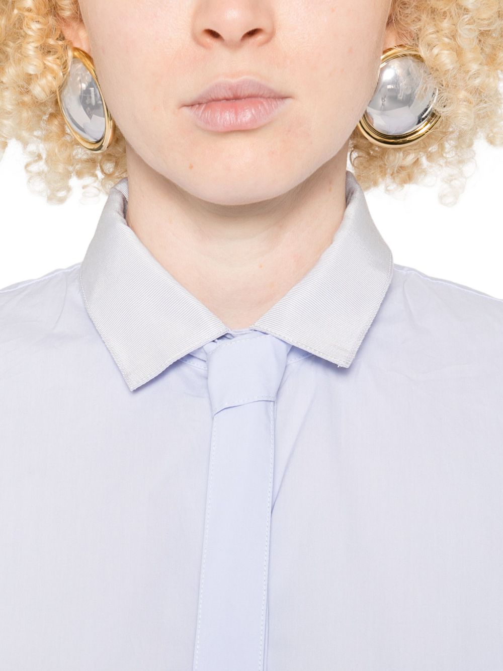 FORTE FORTE Women's Tie Neck Long Sleeve Shirt