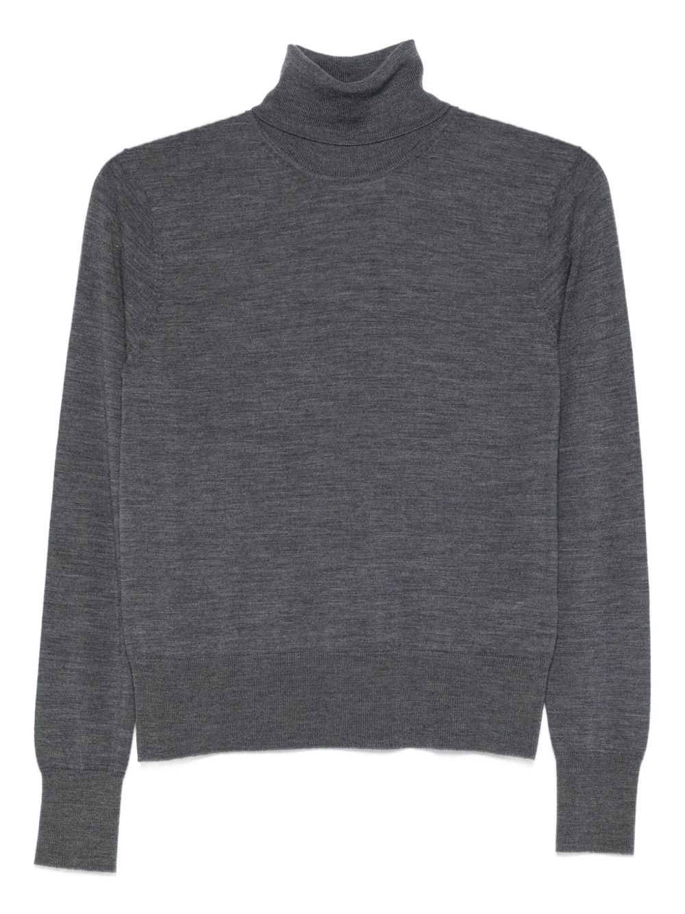 FORTE FORTE Wool Turtle-Neck Sweater with Ribbed Cuffs and Hem