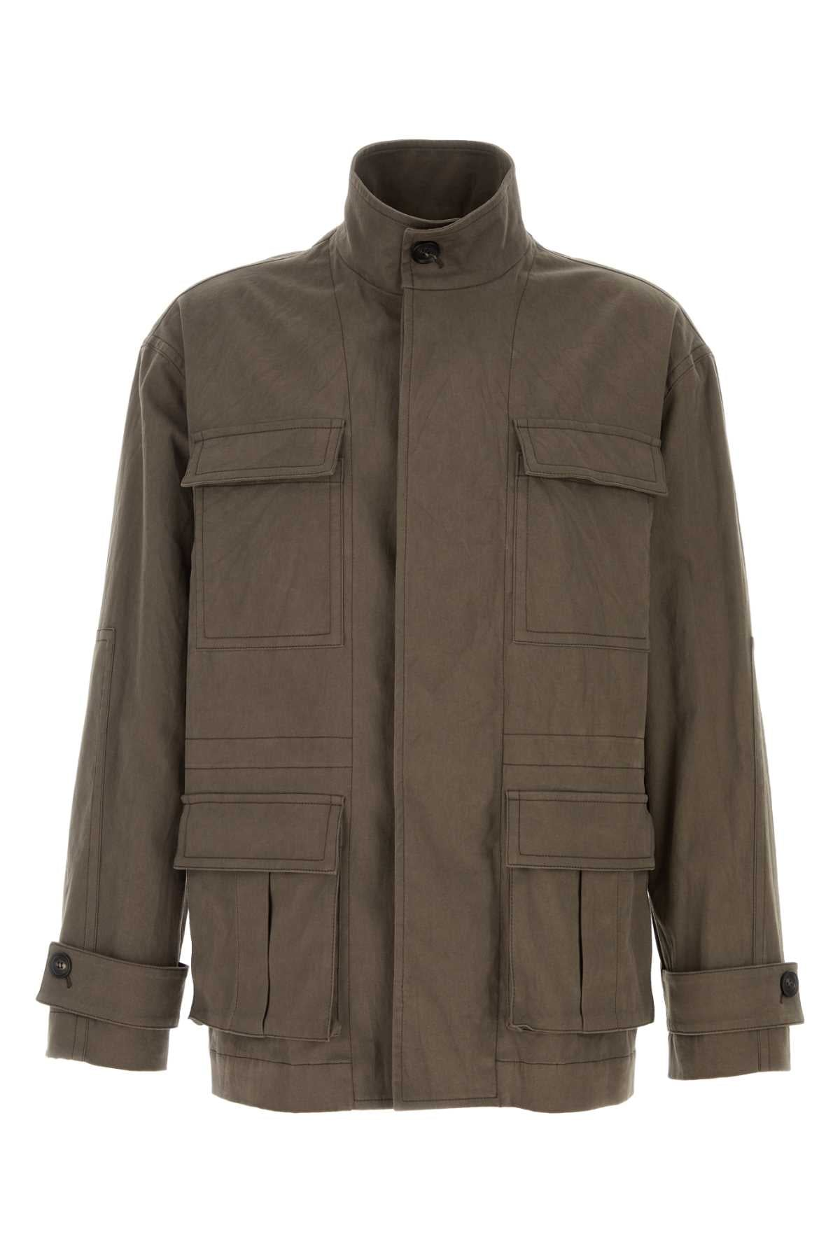 Ferragamo Mud Stretch Cotton Jacket for Men - SS25