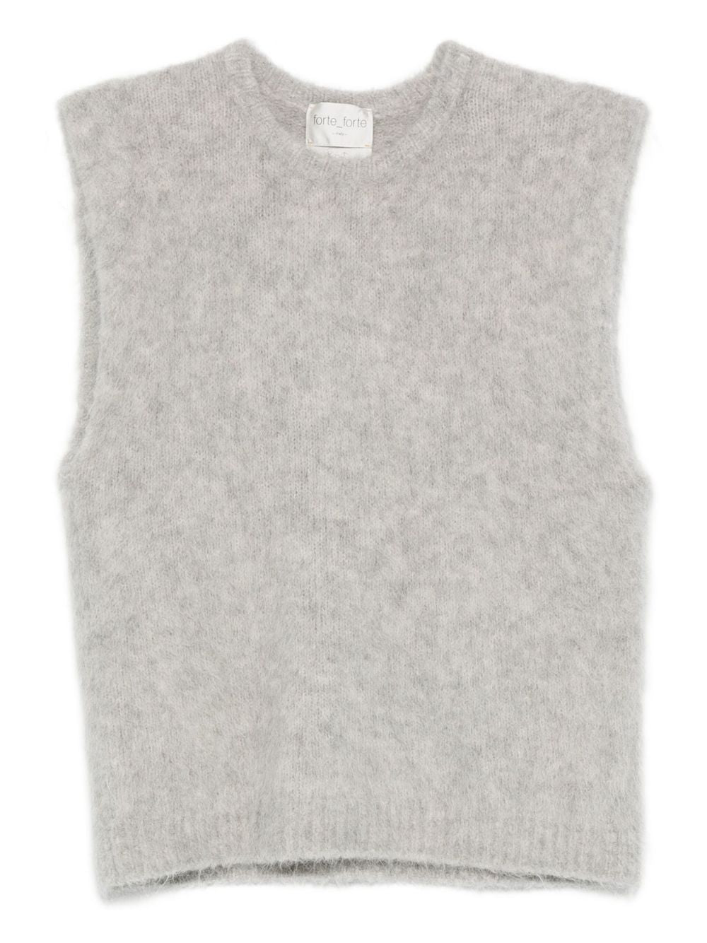 FORTE FORTE Cropped Round Neck Sleeveless Wool Vest