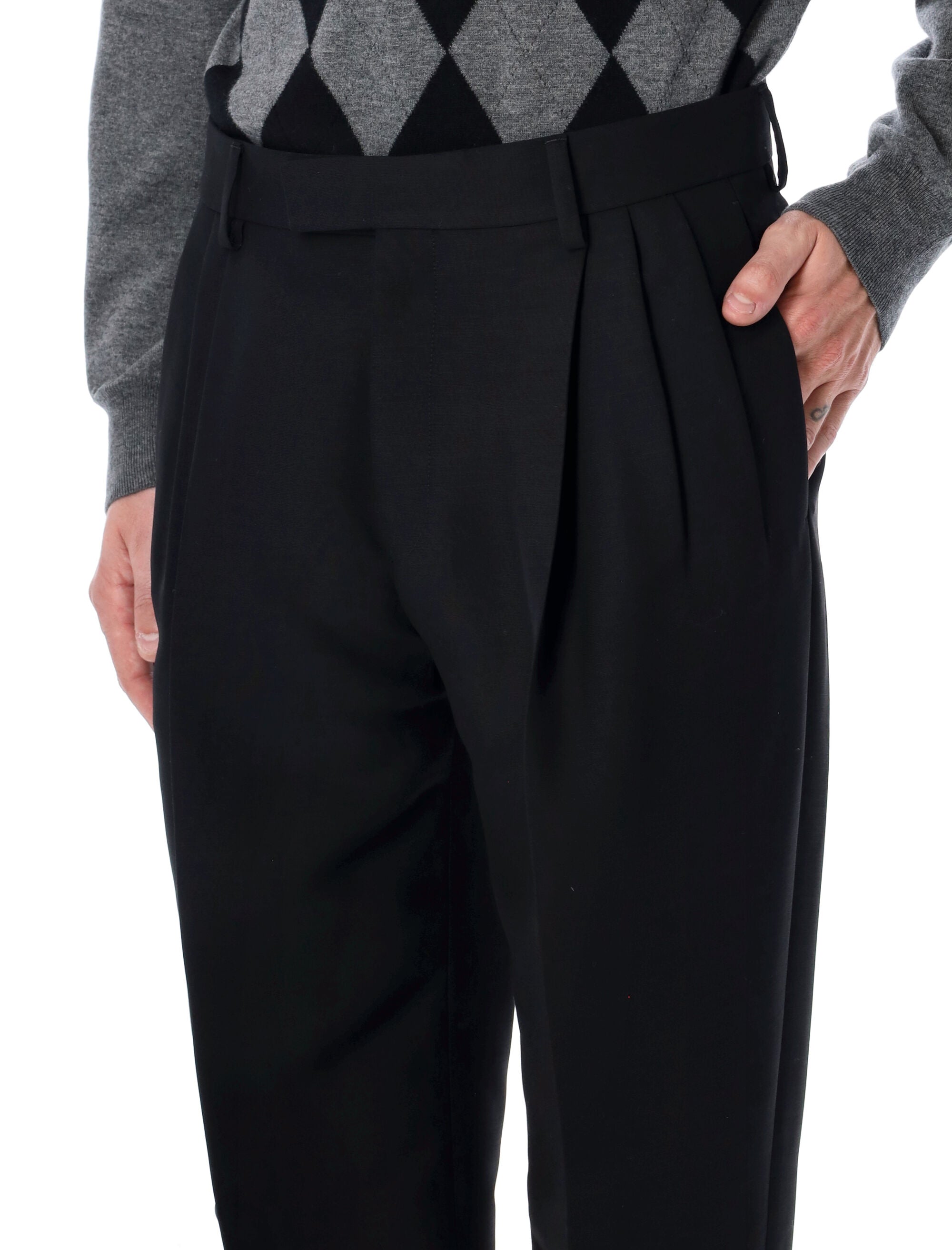 Ferragamo Tailored Wool Trousers with Pleats - Size 48