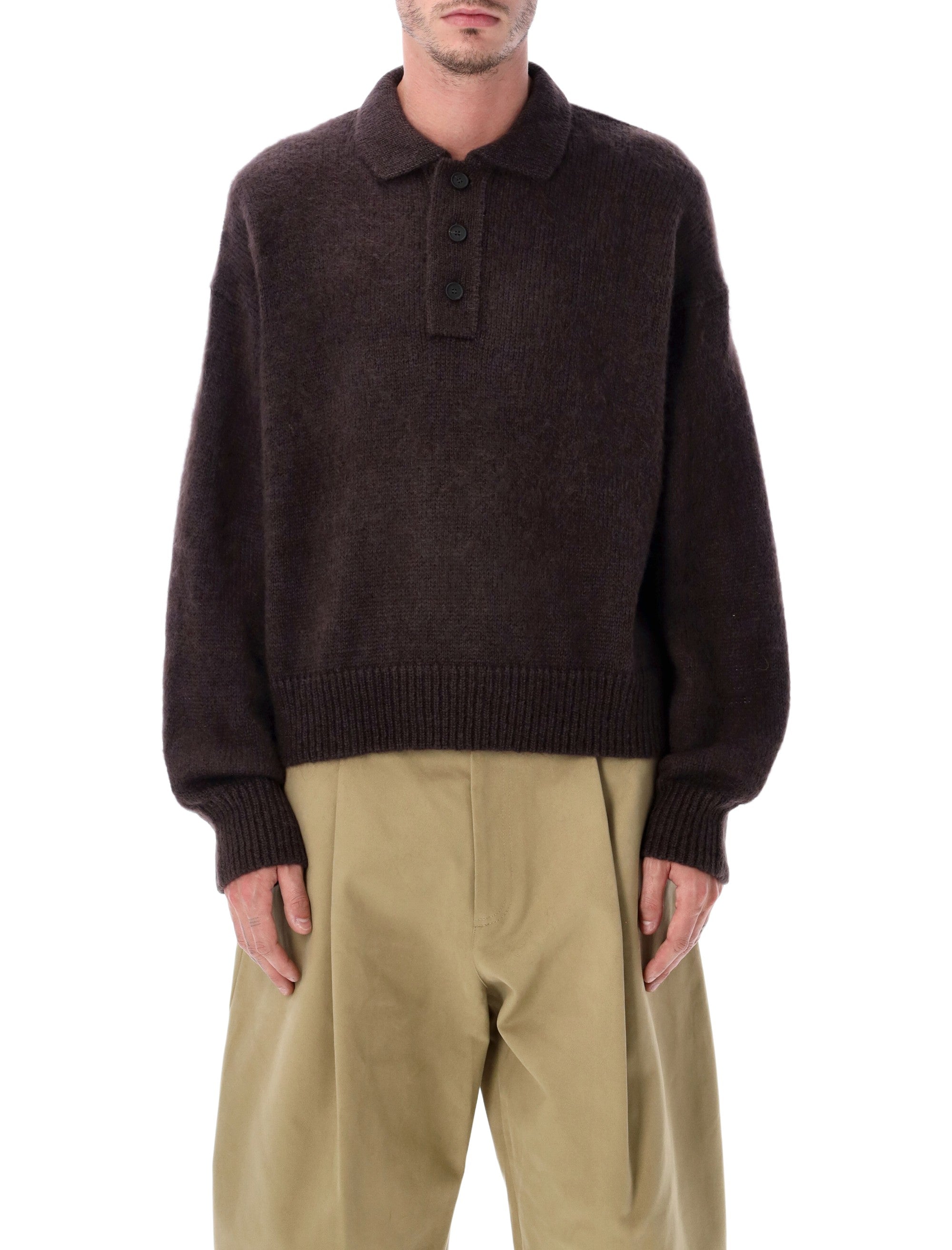 STUDIO NICHOLSON Mini Polo Sweater in Luxurious Superkid Mohair
