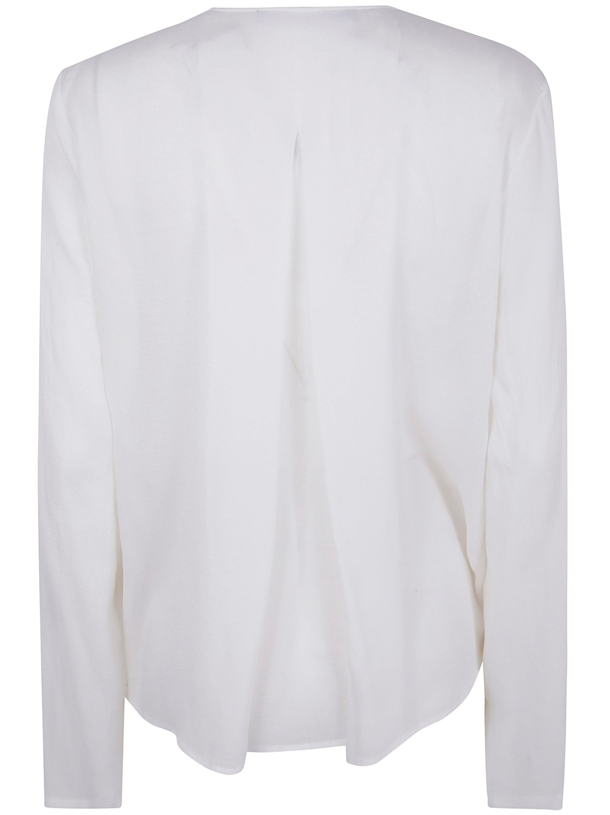 IBRIGU Elegant Silk Ruffle Shirt