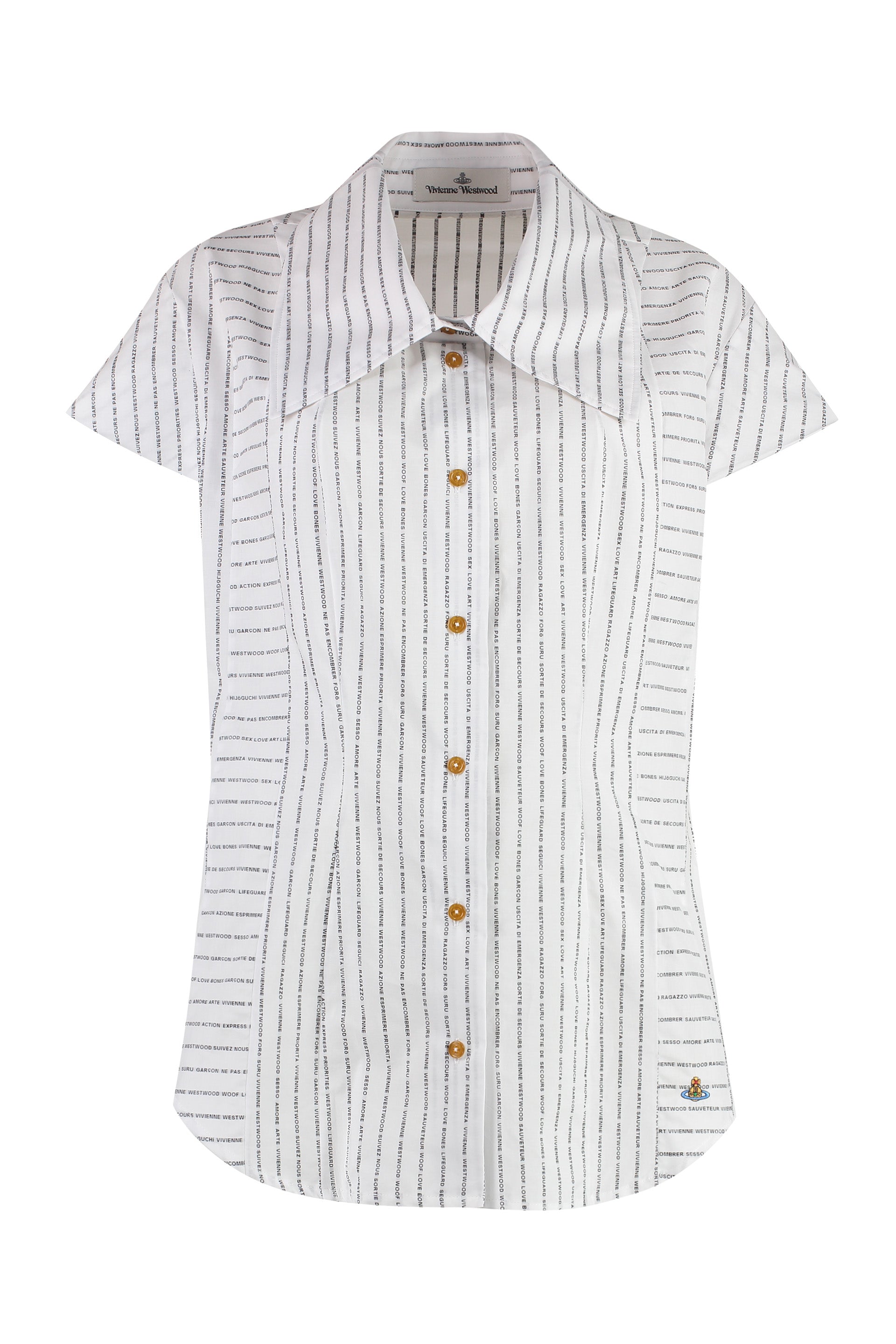 VIVIENNE WESTWOOD Printed Cotton Shirt with Rounded Hem for Women - SS24