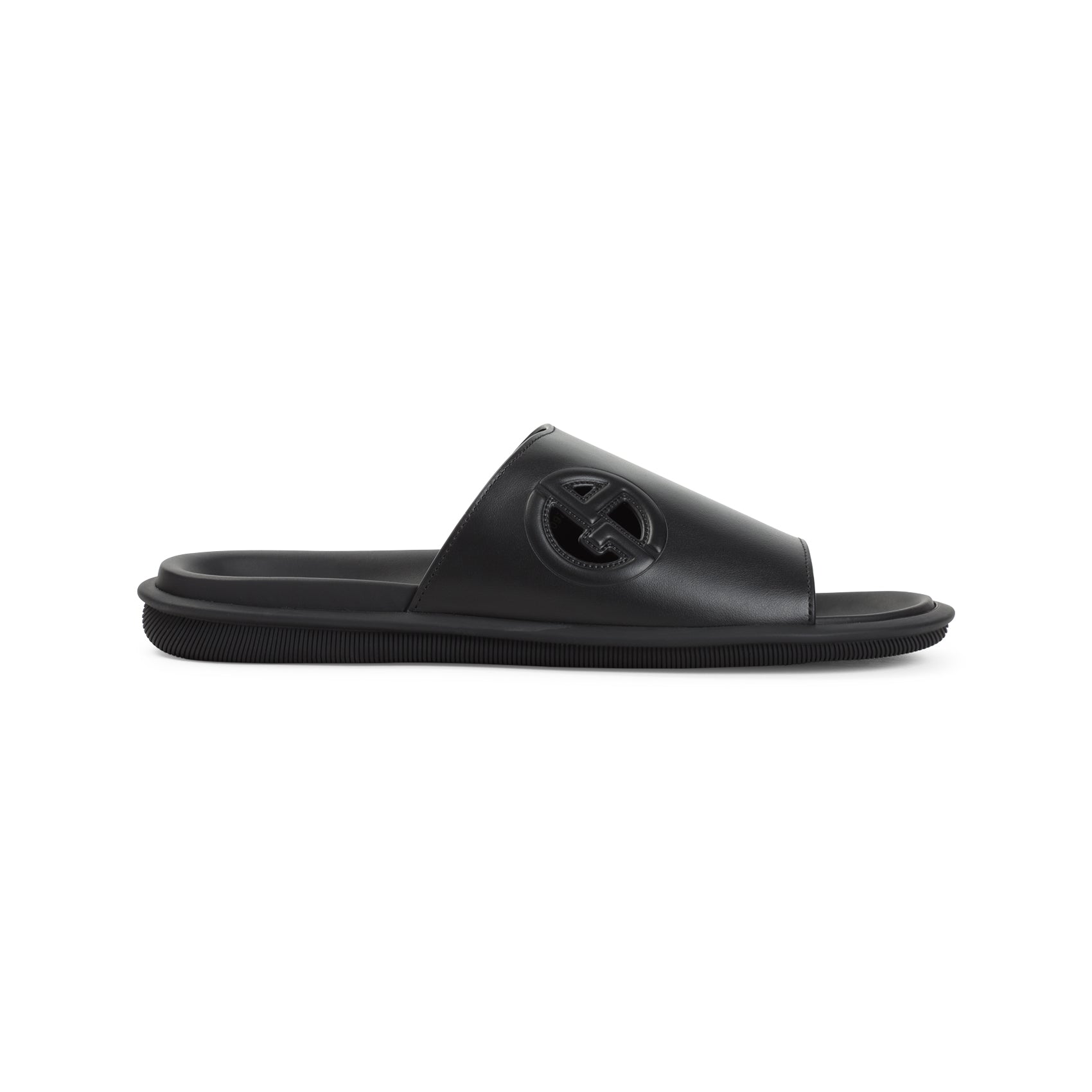 GIORGIO ARMANI Men's Slide Sandals - Crafted from 100% Bovine Leather