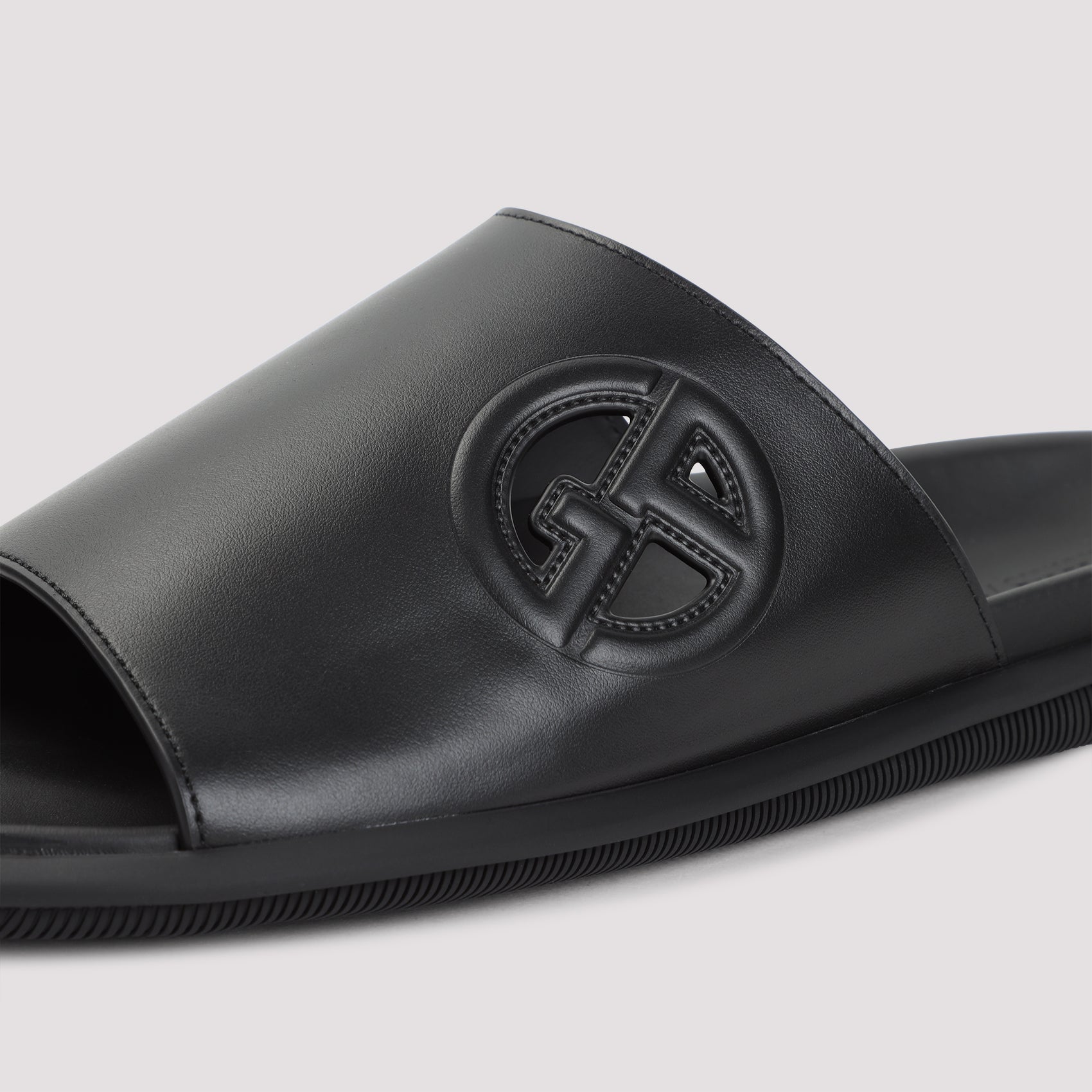 GIORGIO ARMANI Men's Slide Sandals - Crafted from 100% Bovine Leather