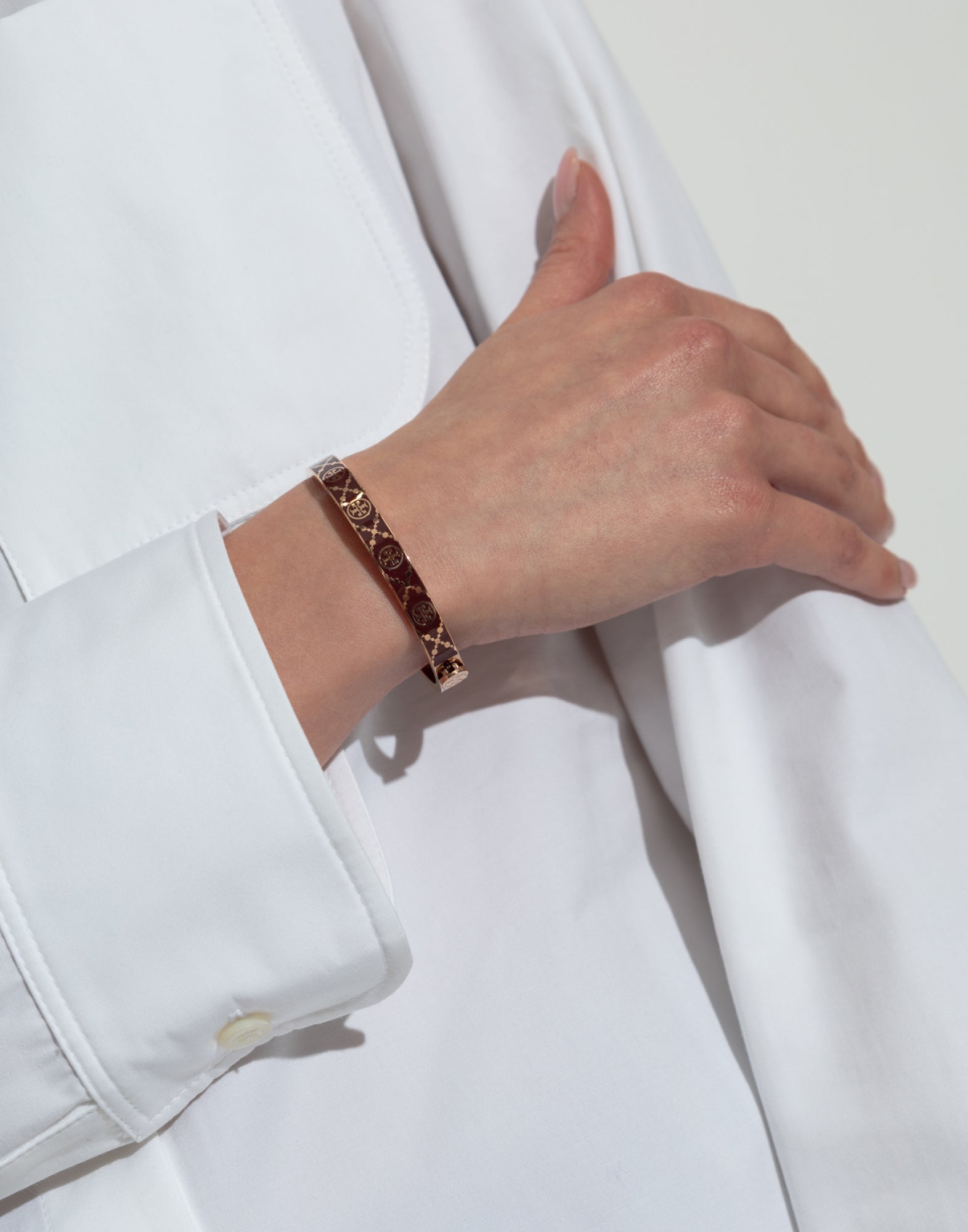 TORY BURCH T Monogram Miller Stud Hinge Bracelet