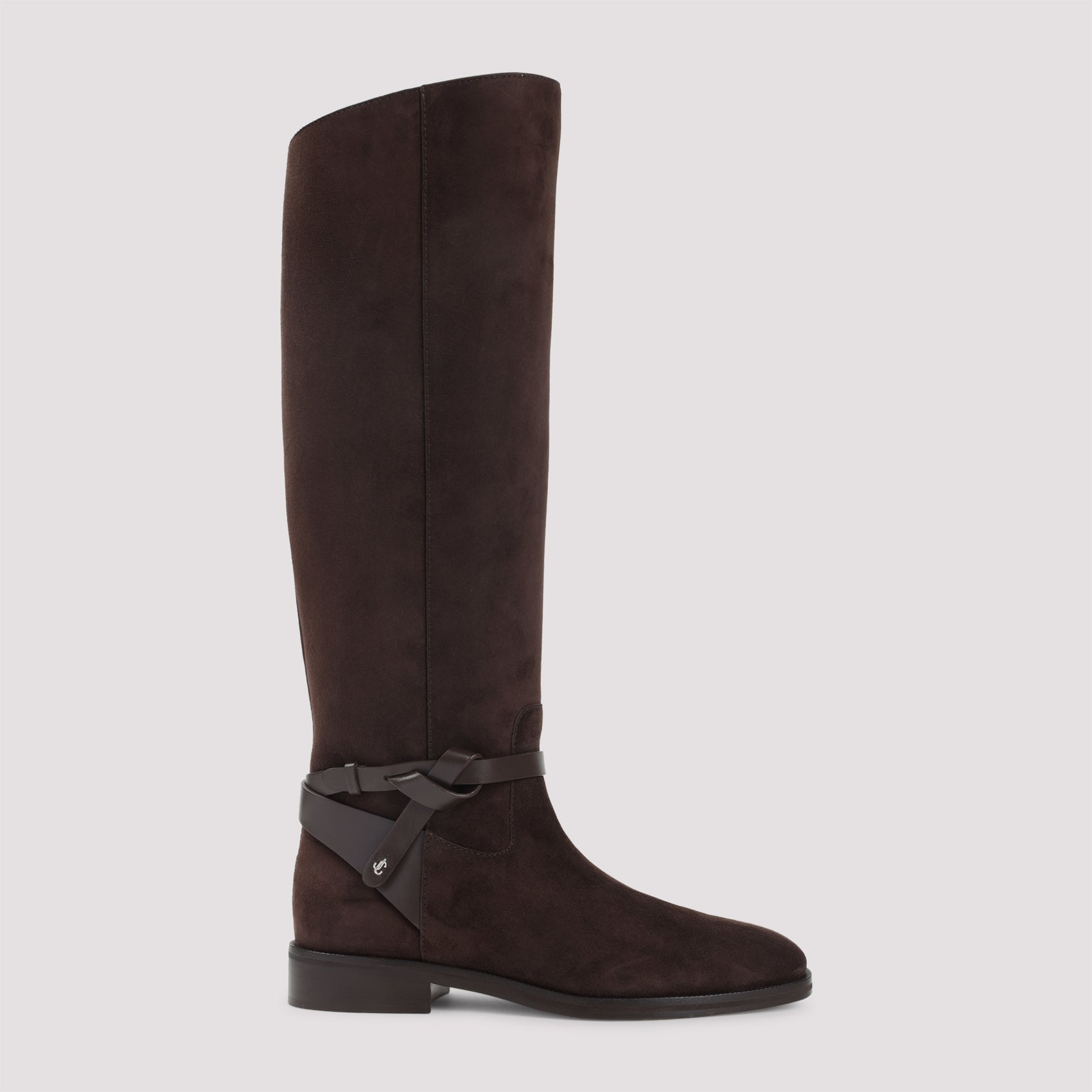 JIMMY CHOO Suede Lawton Kb Flat Boots