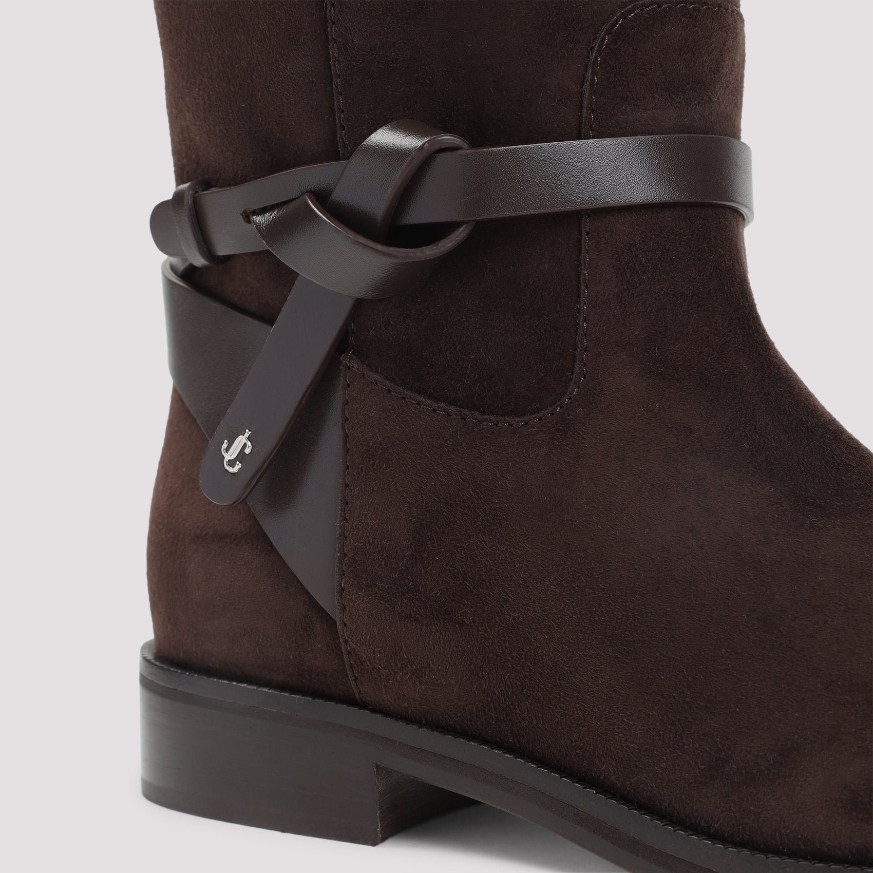 JIMMY CHOO Suede Lawton Kb Flat Boots