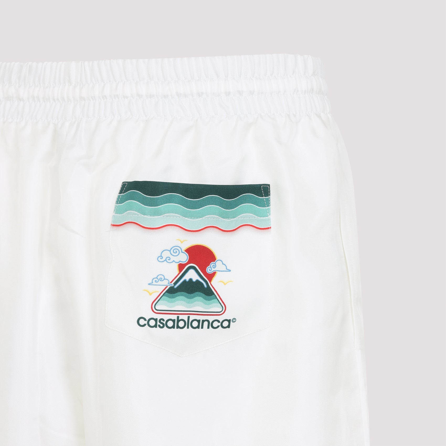CASABLANCA Mini Drawstring Silk Shorts for Men - FW25 Collection