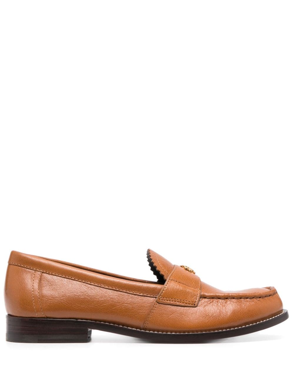 TORY BURCH Leather Logo-Plaque Loafers