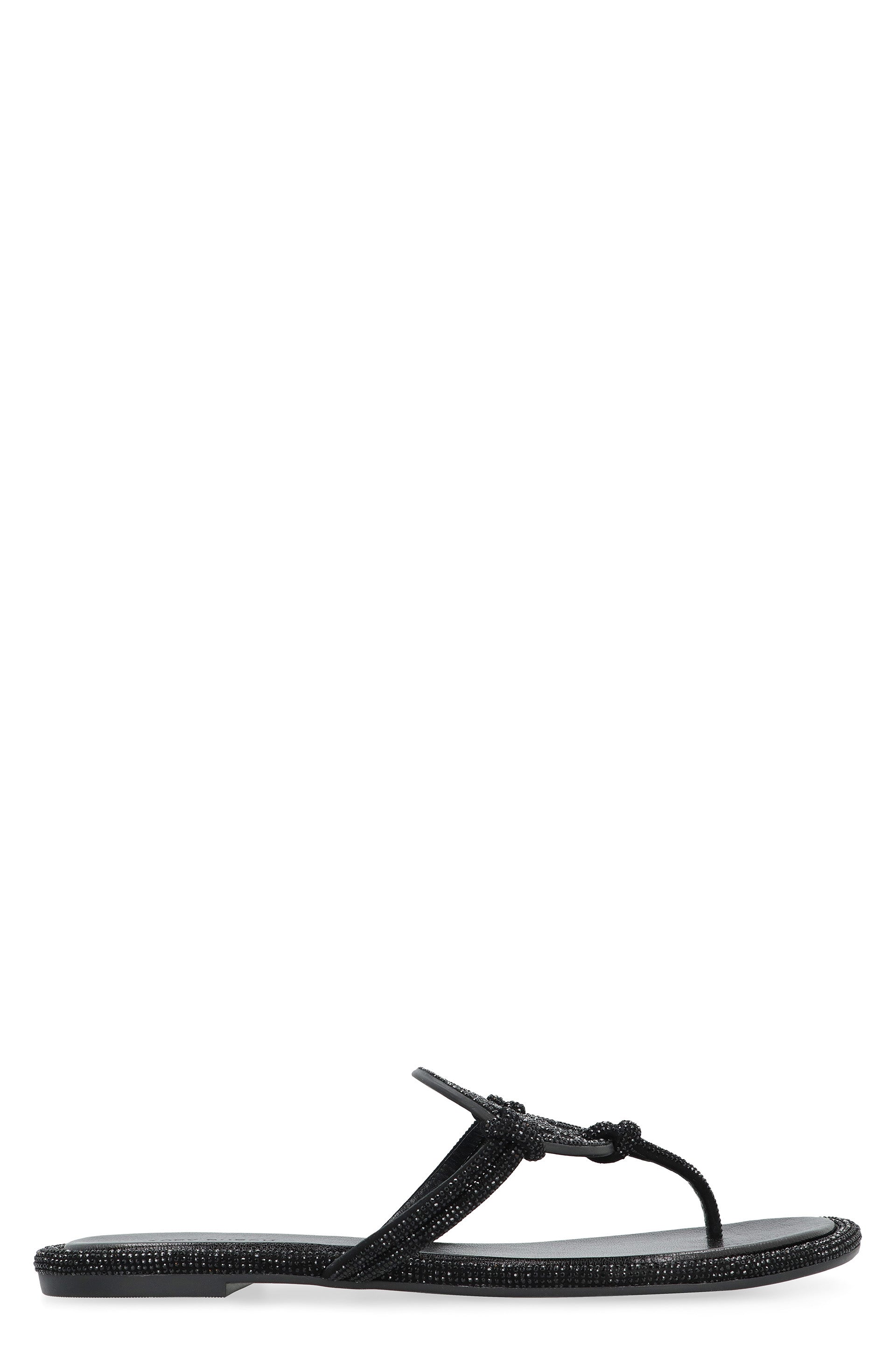 TORY BURCH Miller Leather Sandals with Rhinestones