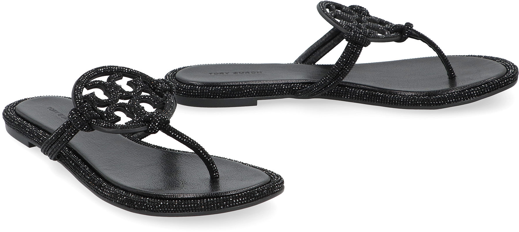 TORY BURCH Miller Leather Sandals with Rhinestones