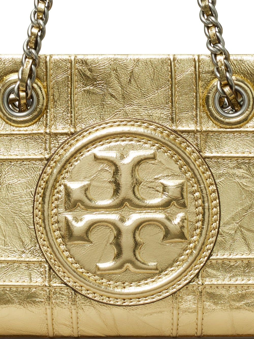 TORY BURCH Soft Metallic Mini Chain Tote Handbag