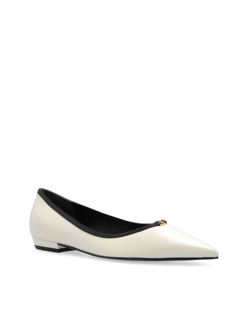 TORY BURCH Pointed Toe Double Buckle Ballerina Flats