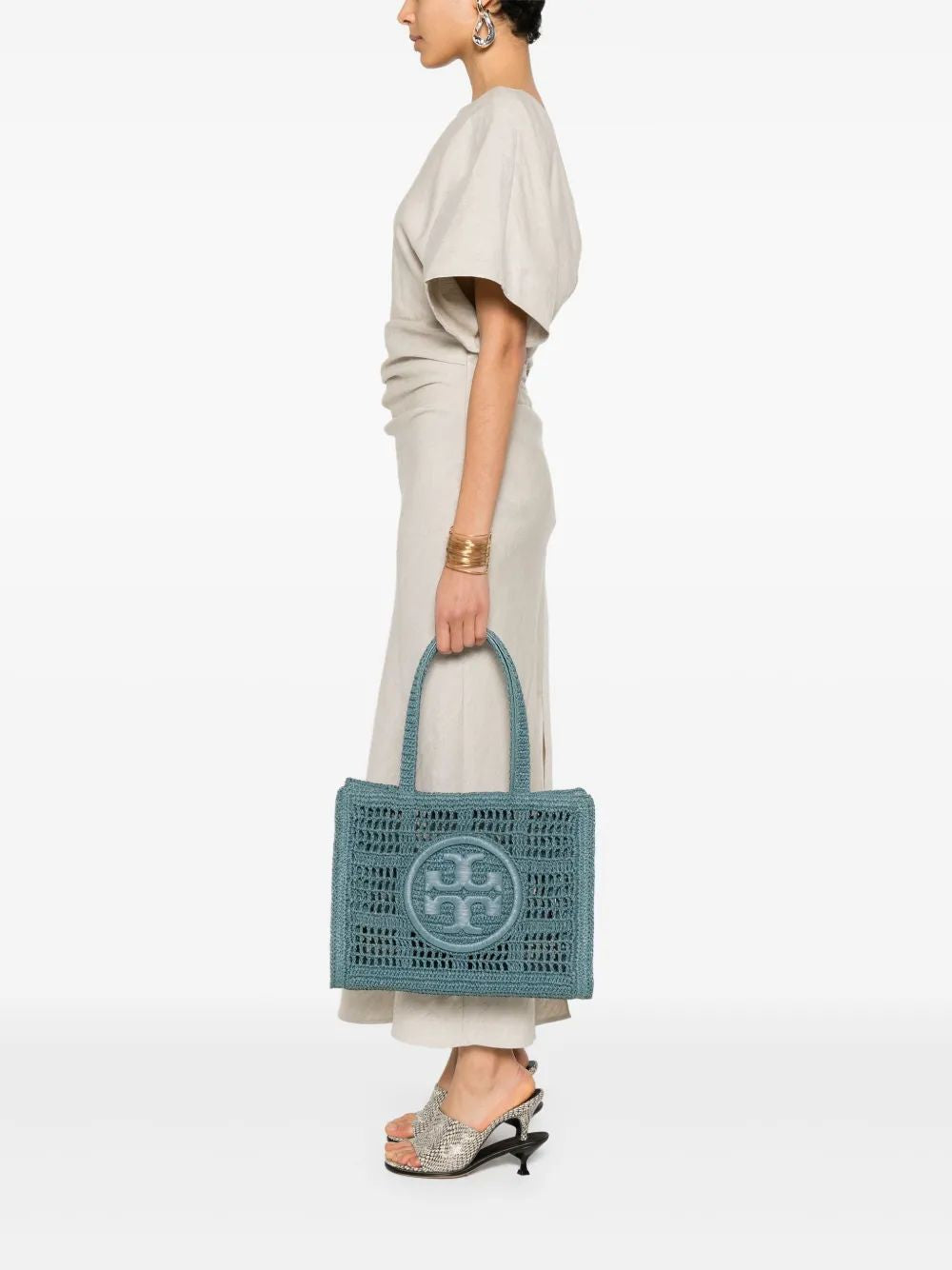 TORY BURCH Mini Hand-Crocheted Tote Handbag