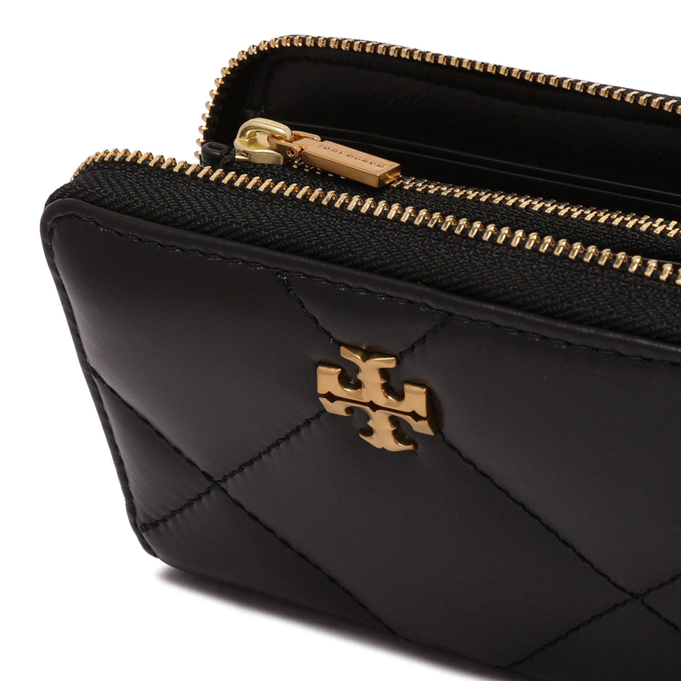 TORY BURCH Kira Mini Diamond Leather Zipped Wallet