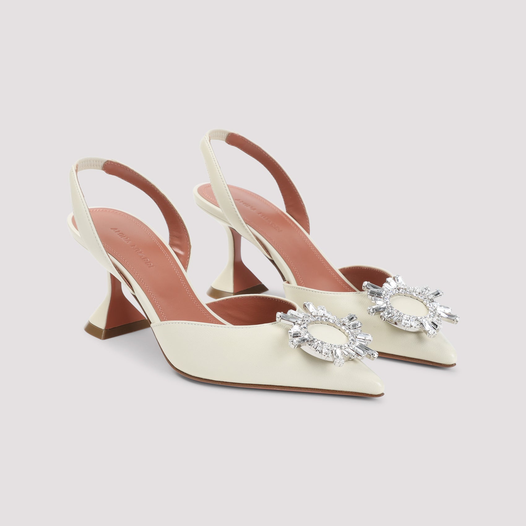 AMINA MUADDI Elegant Slingback Pumps with Starburst Brooch - 70mm