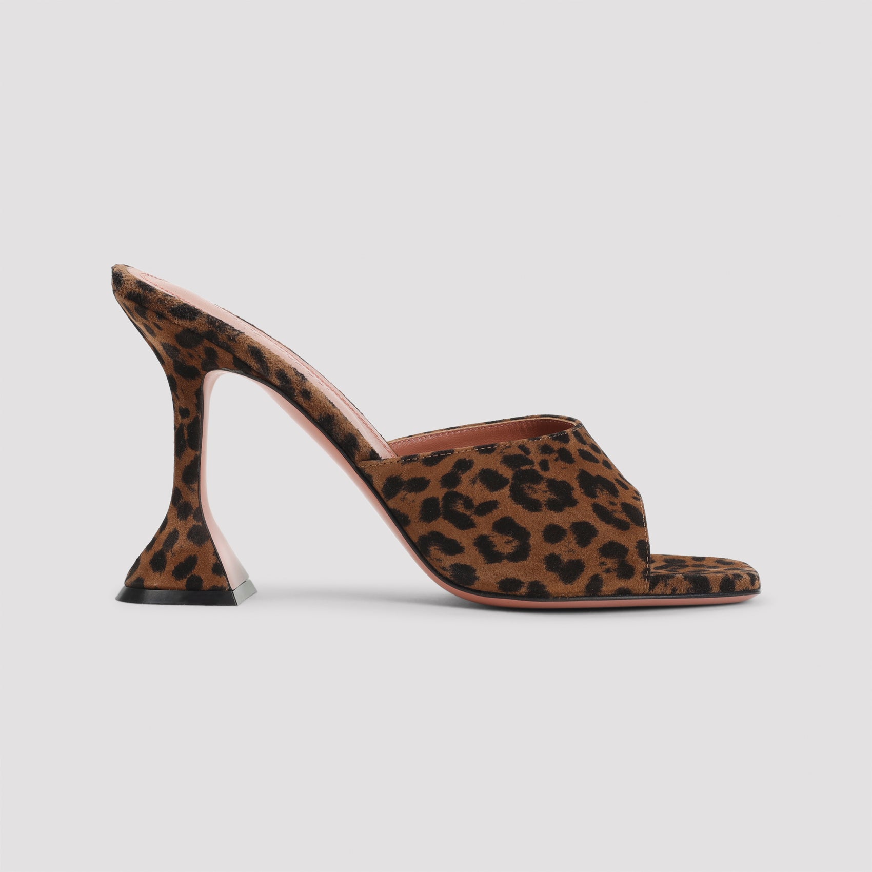 AMINA MUADDI Leopard Suede Leather Lupita 95 Slippers