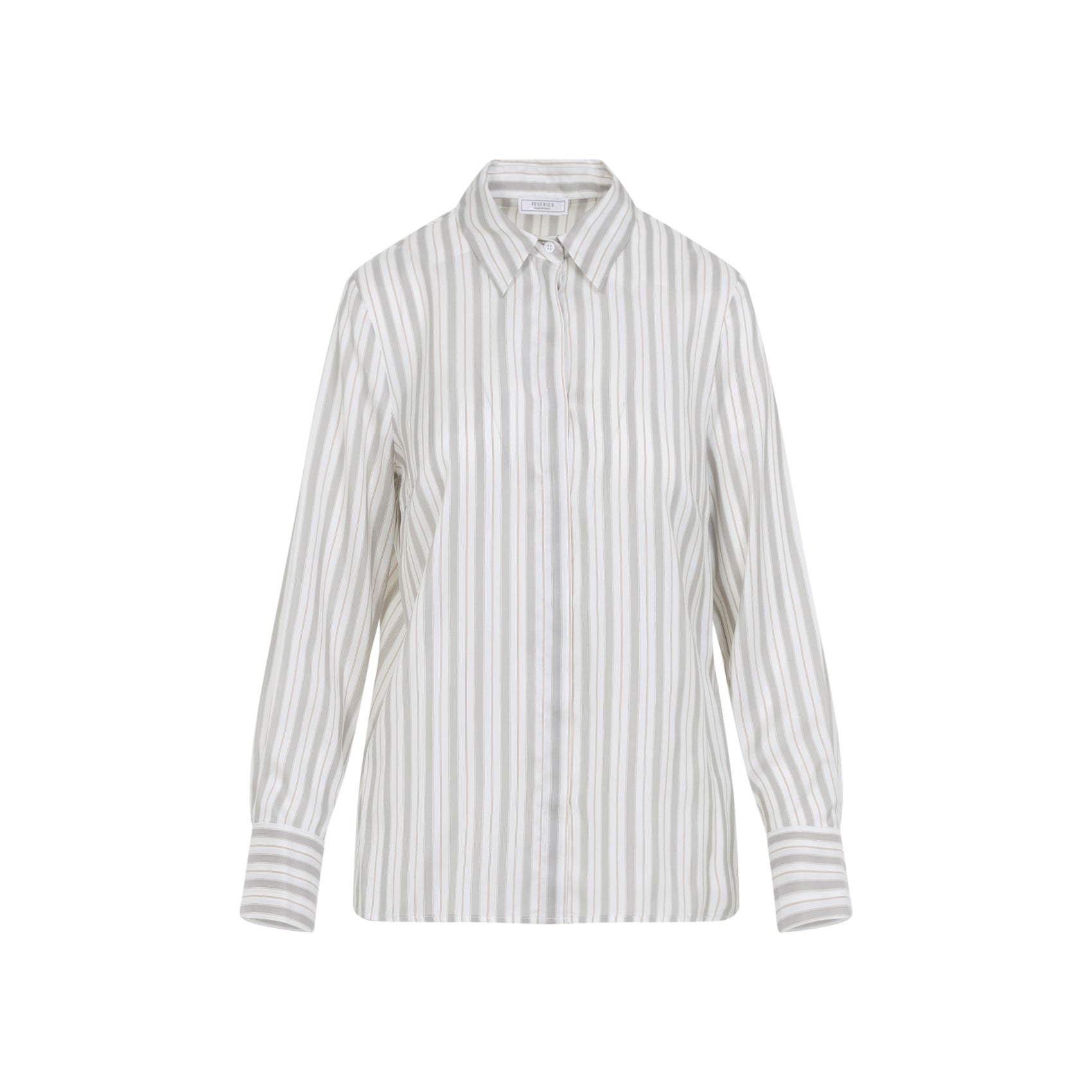 PESERICO Men's Striped Silk Shirt