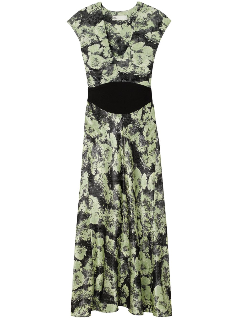 TORY BURCH Printed Midi Dress with Cap Sleeves