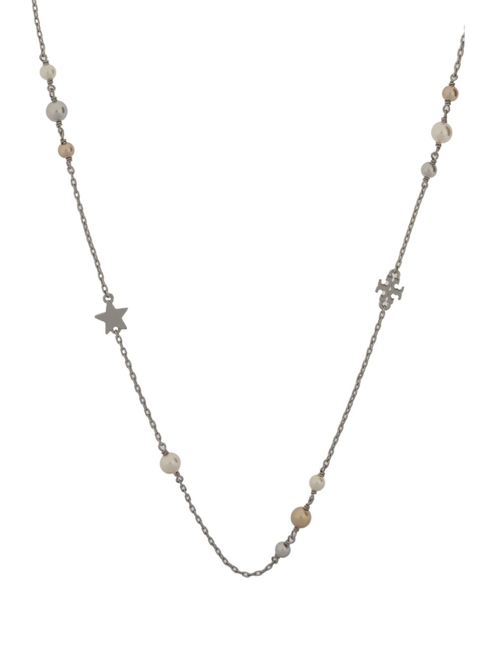 TORY BURCH Elegant Brass and Glass Pearl Jewelry Set