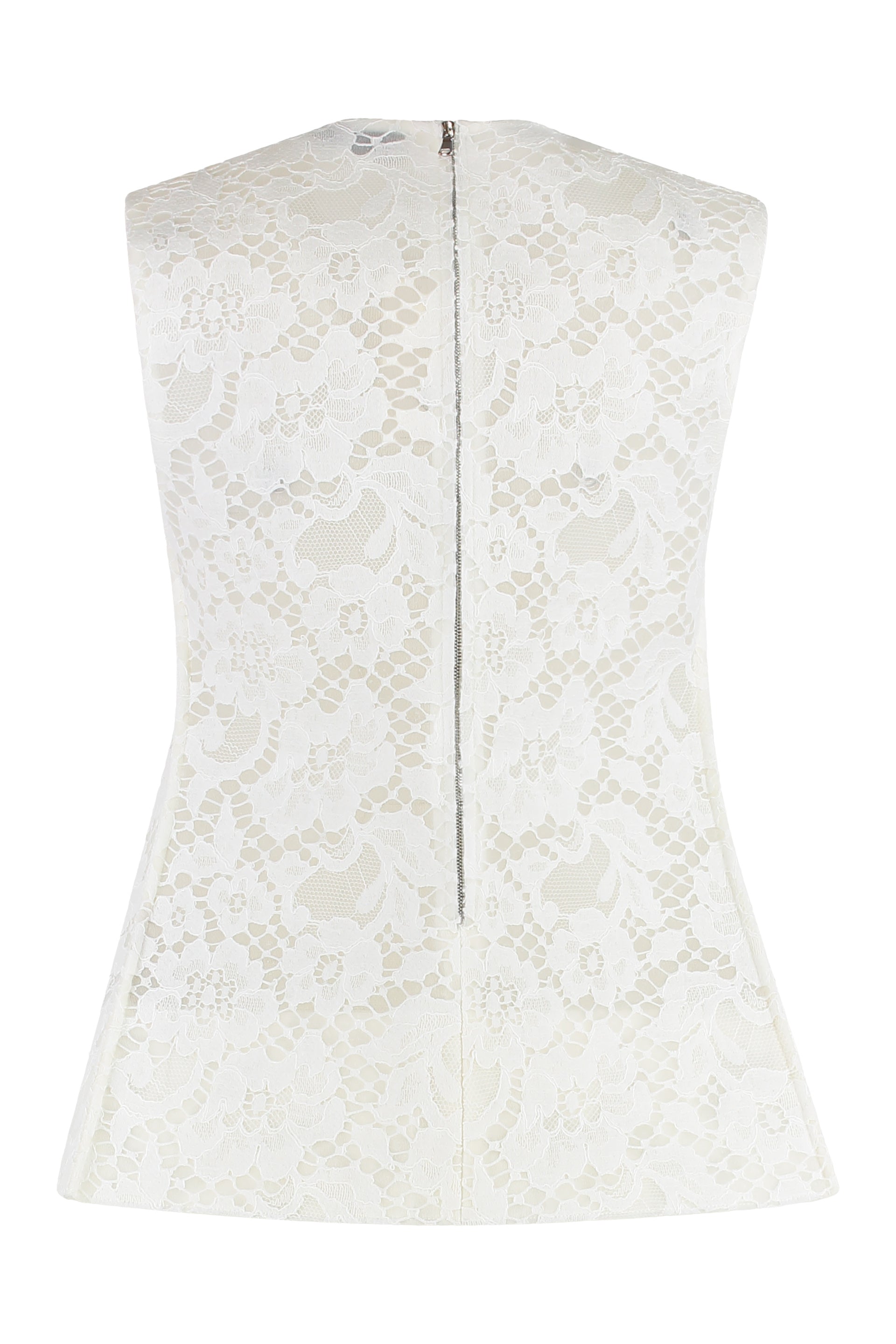 TORY BURCH Raw Cut Edge Lace Blouse for Women - SS25