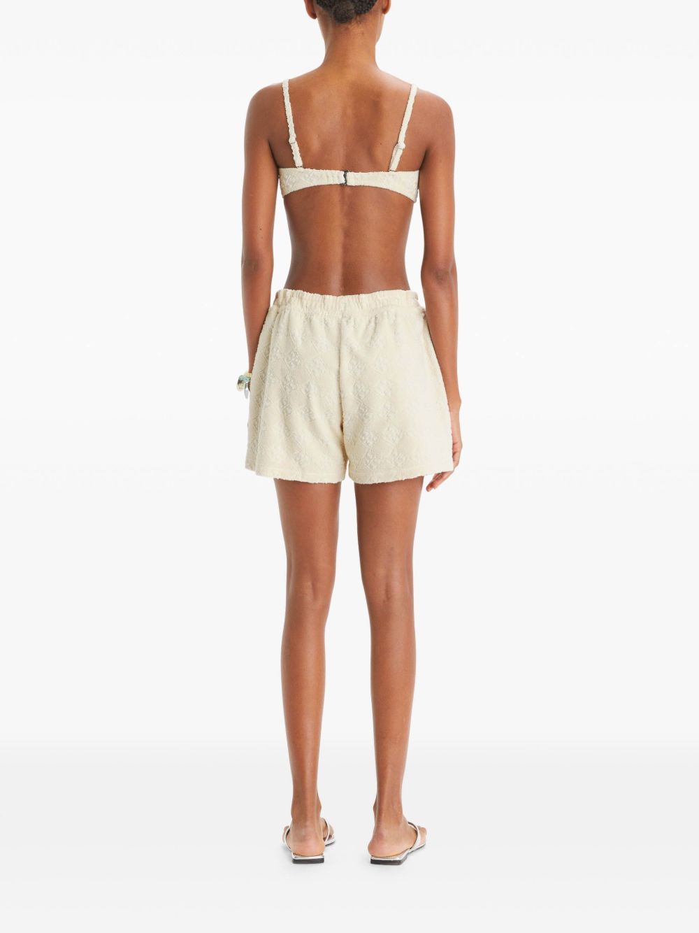 TORY BURCH Terry Cloth Mini Shorts with Adjustable Drawstring