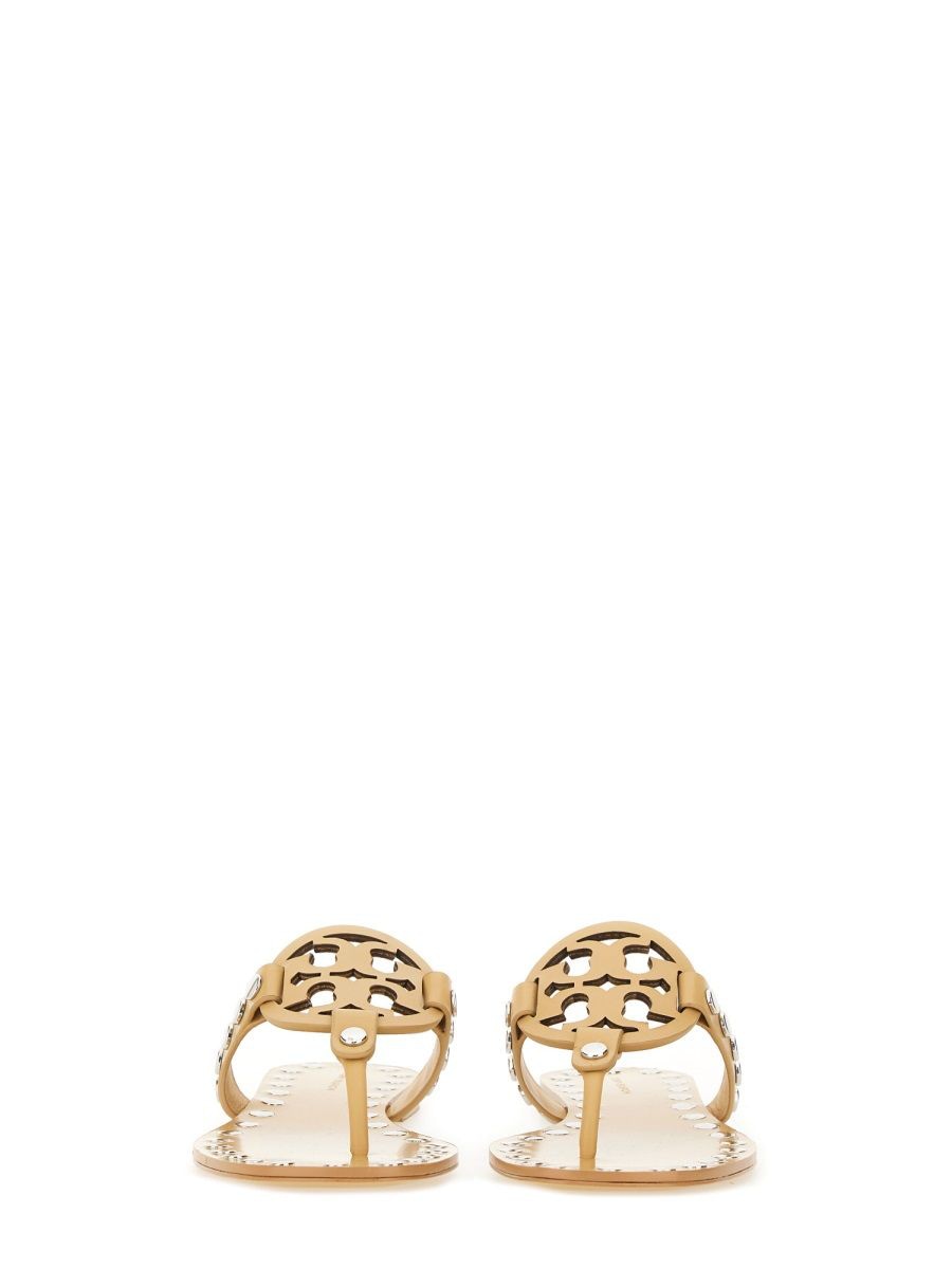 TORY BURCH Studded Miller Leather Flat Sandals