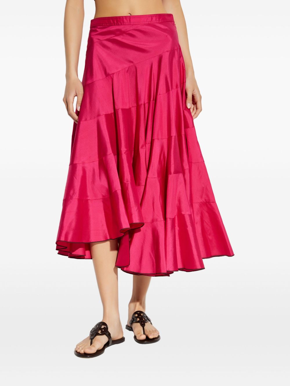 TORY BURCH Silk Flared Midi Skirt