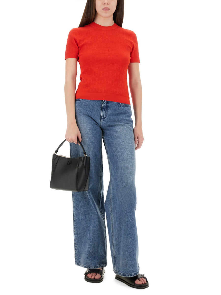 TORY BURCH Jacquard T Monogram T-Shirt - Women’s Small