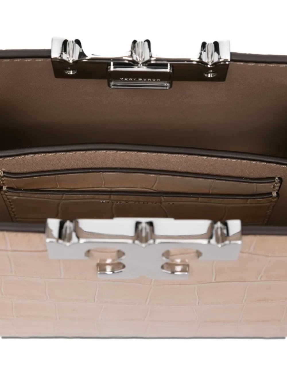 TORY BURCH Mini Embossed Handbag with Top Handle