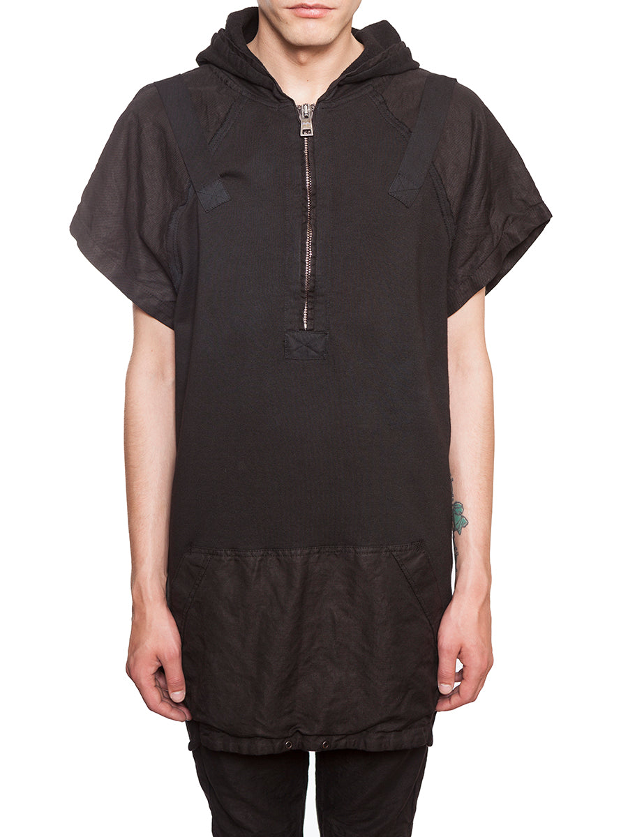 ANDREA YA'AQOV Men's Cotton Sweatshirt with Zip and Linen Insert - Size M