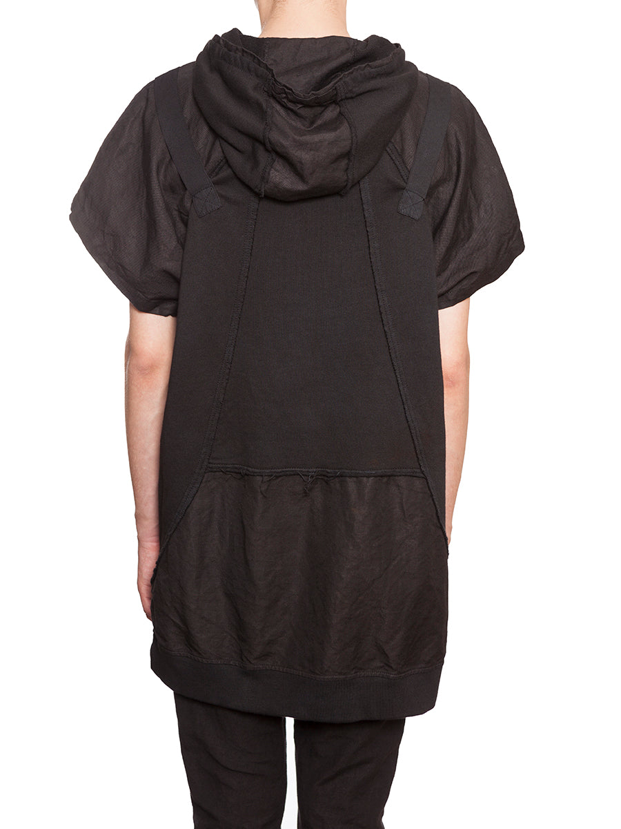 ANDREA YA'AQOV Men's Cotton Sweatshirt with Zip and Linen Insert - Size M