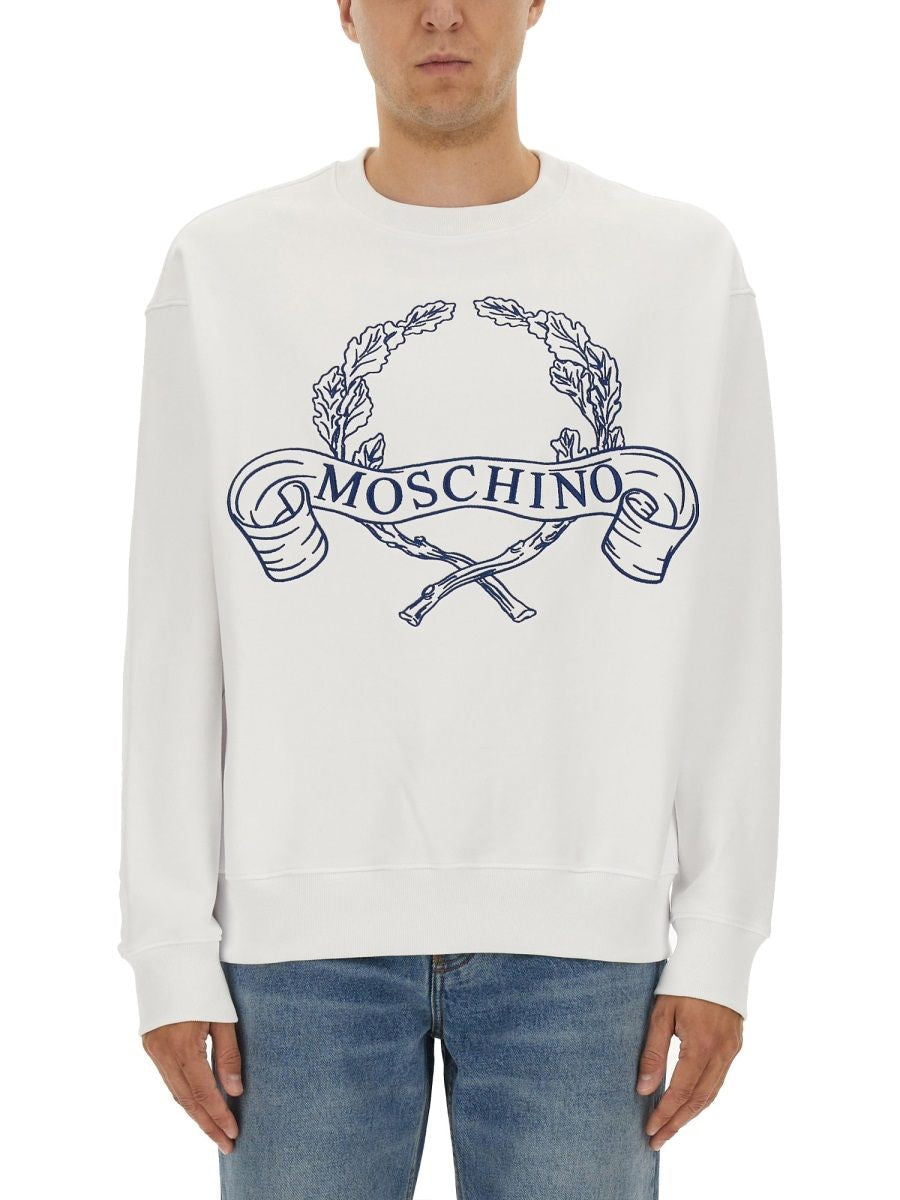 MOSCHINO COUTURE Embroidered Laurel Crown Logo Sweatshirt - Size L