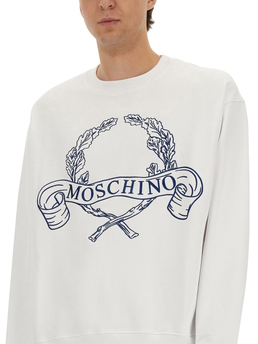 MOSCHINO COUTURE Embroidered Laurel Crown Logo Sweatshirt - Size L