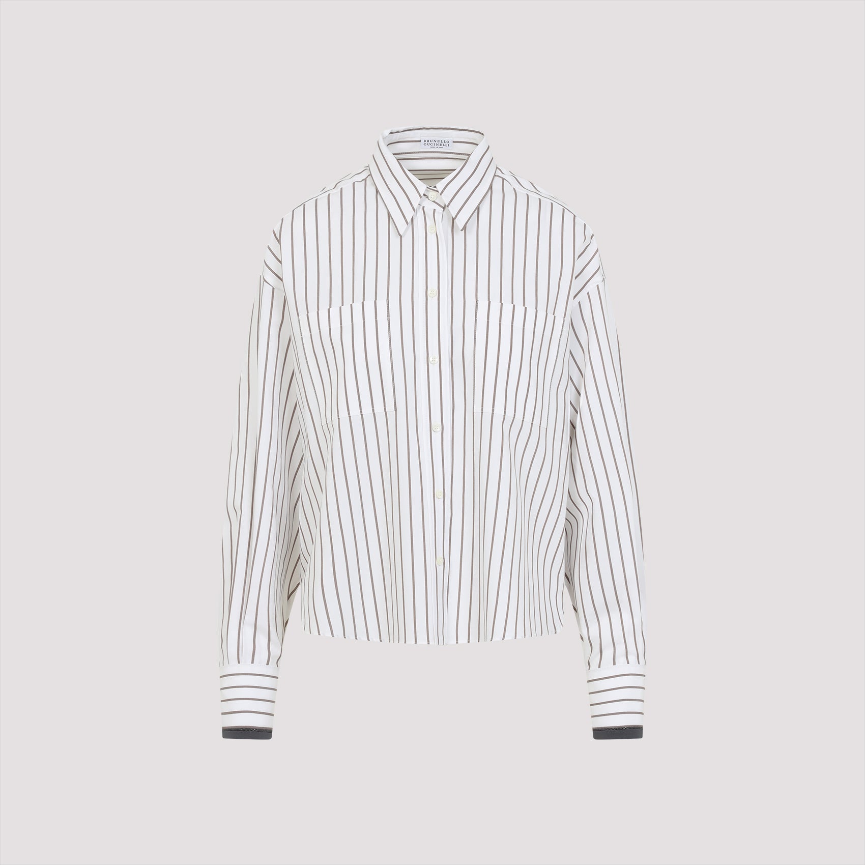 BRUNELLO CUCINELLI Men's Striped Cotton Shirt