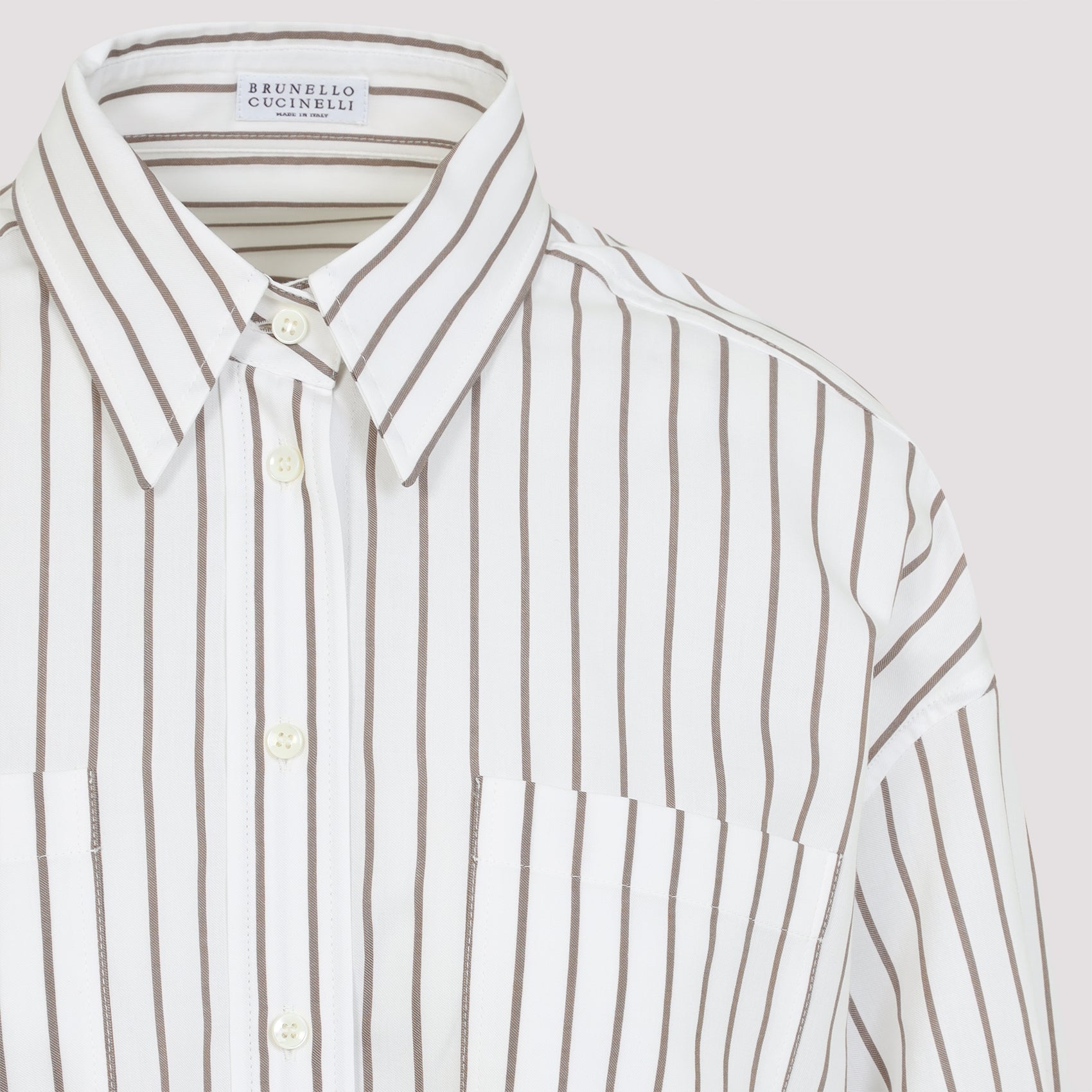 BRUNELLO CUCINELLI Men's Striped Cotton Shirt