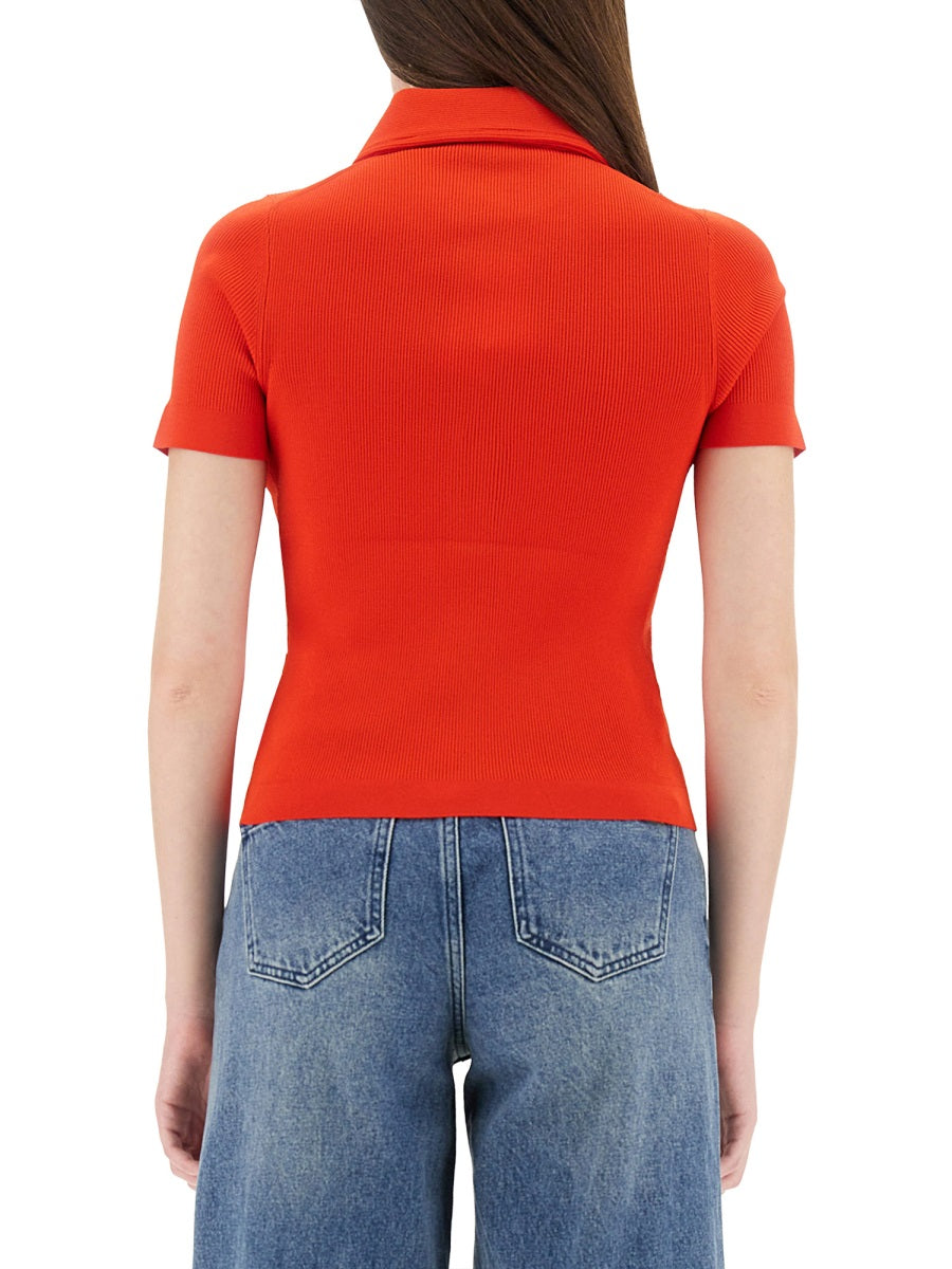 TORY BURCH Slim Fit Viscose Polo Shirt - Women's