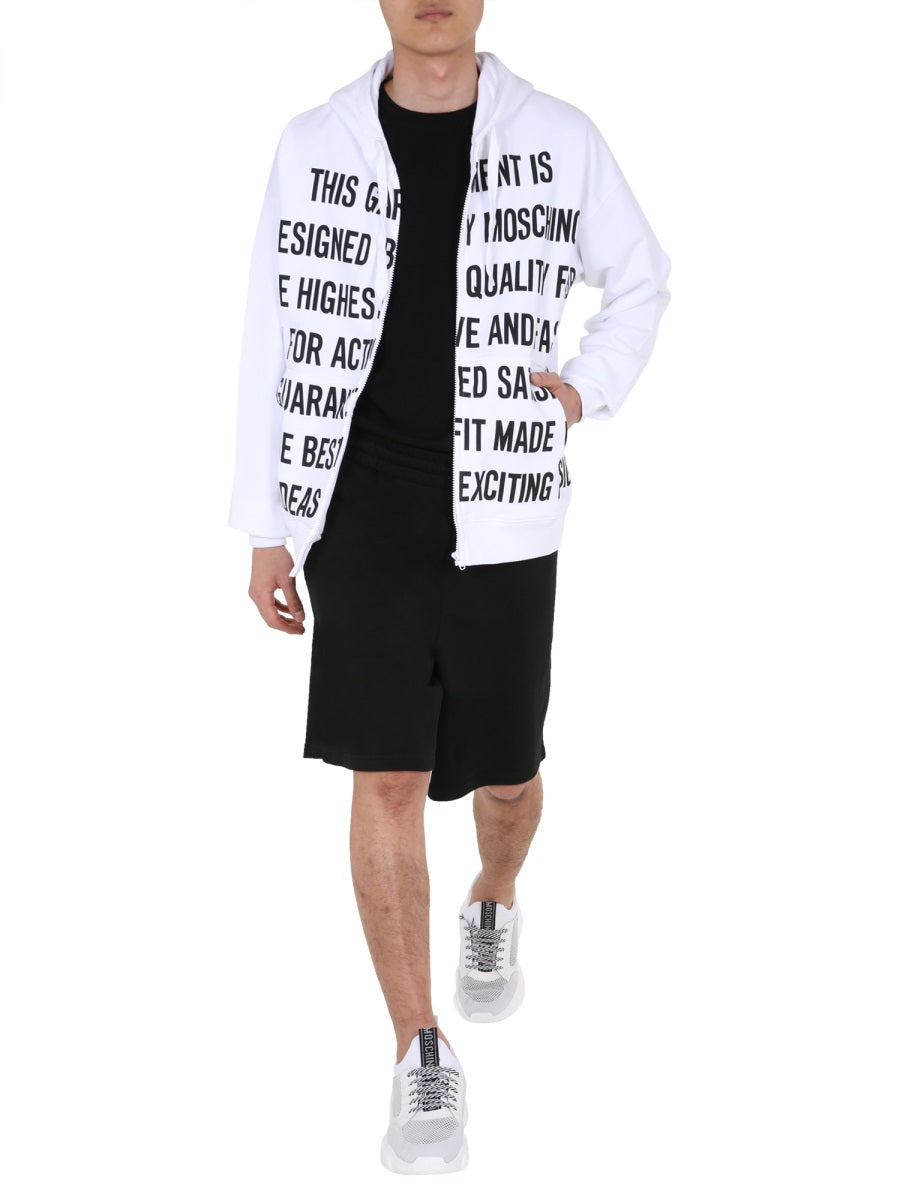 MOSCHINO COUTURE Couture Sweatshirt with Zip and Hood for Men